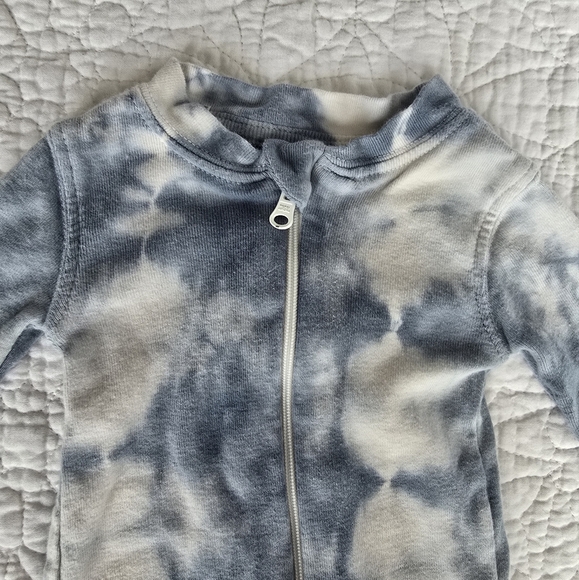 Rise Little Earthling 0-3m Organic Tie Dye Baby Footed Sleeper Footies Pajamas - Picture 2 of 10